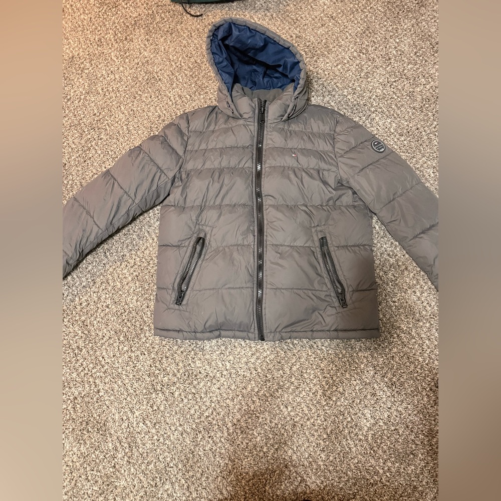 Grey Tommy Hilfiger Puffer Coat